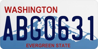 WA license plate ABG0631