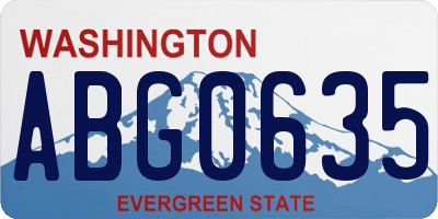WA license plate ABG0635