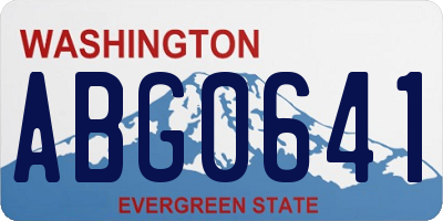 WA license plate ABG0641