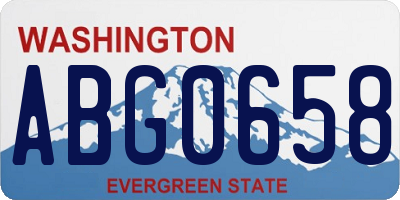 WA license plate ABG0658
