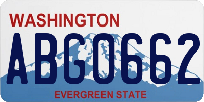 WA license plate ABG0662