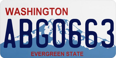 WA license plate ABG0663