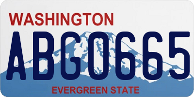 WA license plate ABG0665