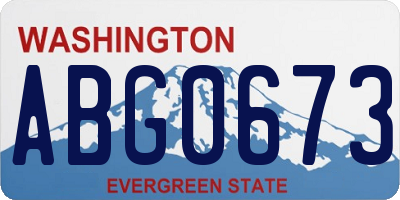 WA license plate ABG0673