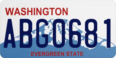 WA license plate ABG0681
