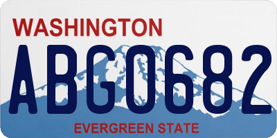 WA license plate ABG0682