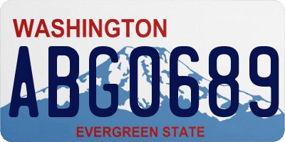 WA license plate ABG0689