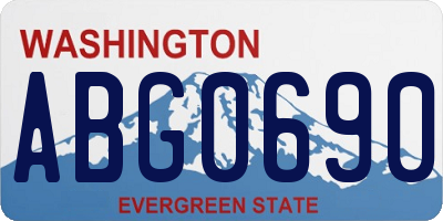 WA license plate ABG0690