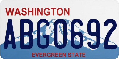 WA license plate ABG0692