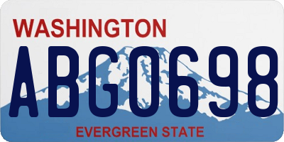 WA license plate ABG0698
