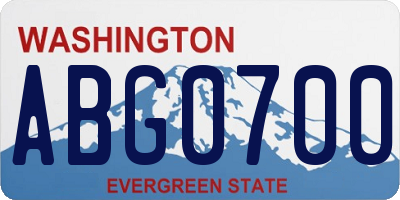 WA license plate ABG0700