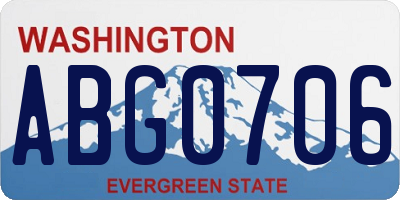 WA license plate ABG0706