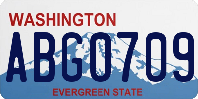 WA license plate ABG0709