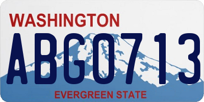 WA license plate ABG0713