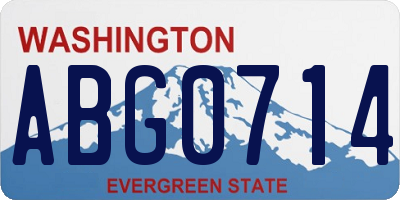 WA license plate ABG0714