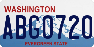 WA license plate ABG0720