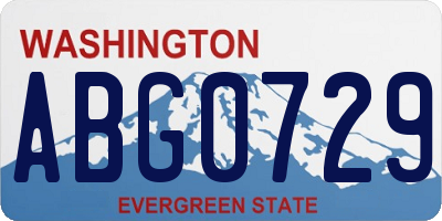 WA license plate ABG0729