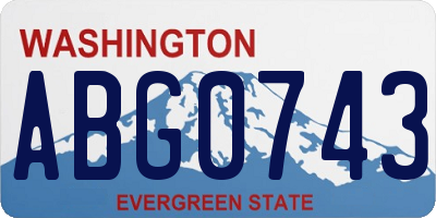 WA license plate ABG0743