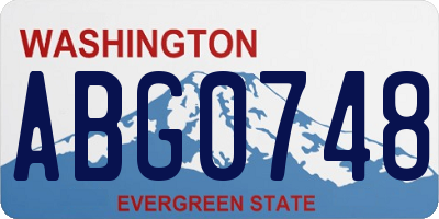 WA license plate ABG0748