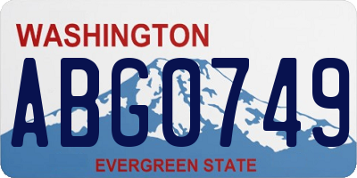 WA license plate ABG0749