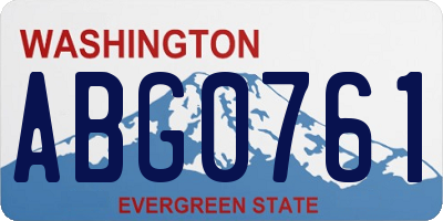 WA license plate ABG0761