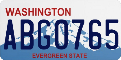 WA license plate ABG0765