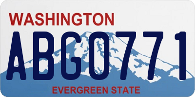 WA license plate ABG0771