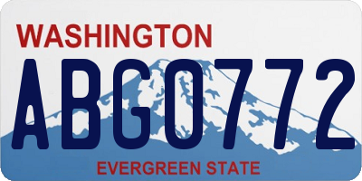 WA license plate ABG0772