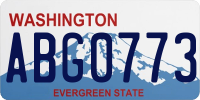 WA license plate ABG0773