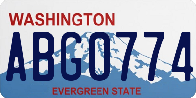 WA license plate ABG0774