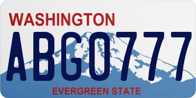 WA license plate ABG0777