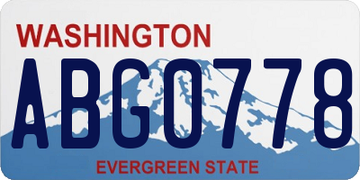 WA license plate ABG0778