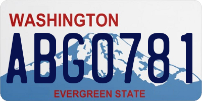WA license plate ABG0781