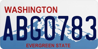 WA license plate ABG0783