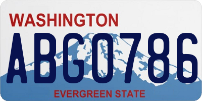 WA license plate ABG0786