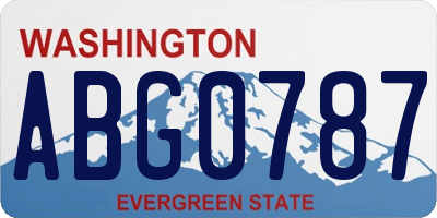 WA license plate ABG0787