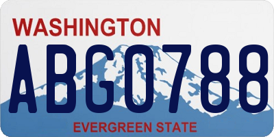 WA license plate ABG0788