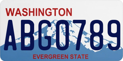 WA license plate ABG0789