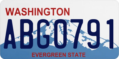WA license plate ABG0791