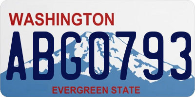 WA license plate ABG0793