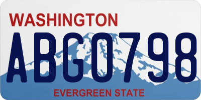 WA license plate ABG0798