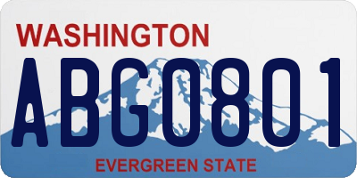 WA license plate ABG0801