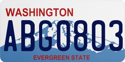 WA license plate ABG0803