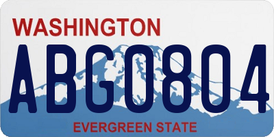 WA license plate ABG0804