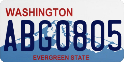 WA license plate ABG0805