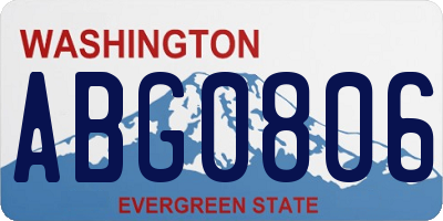 WA license plate ABG0806