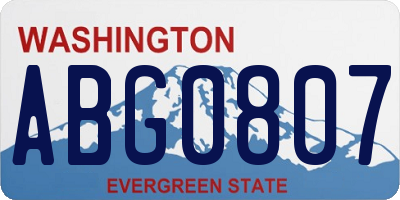 WA license plate ABG0807