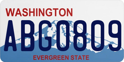 WA license plate ABG0809