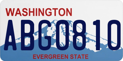 WA license plate ABG0810