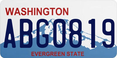 WA license plate ABG0819